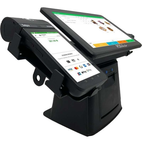 Комплексная касса 5-в-1 SHIVA POS Android 11 для магазина и торговли. POS-терминал + принтер чеков + сканер штрихкодов + держатель + ПО SHIVA-A фото