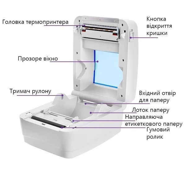 Профессиональный термопринтер PS-HQ480 4&rdquo; для печати этикеток, наклеек, штрихкодов, ценников PS-HQ480 фото